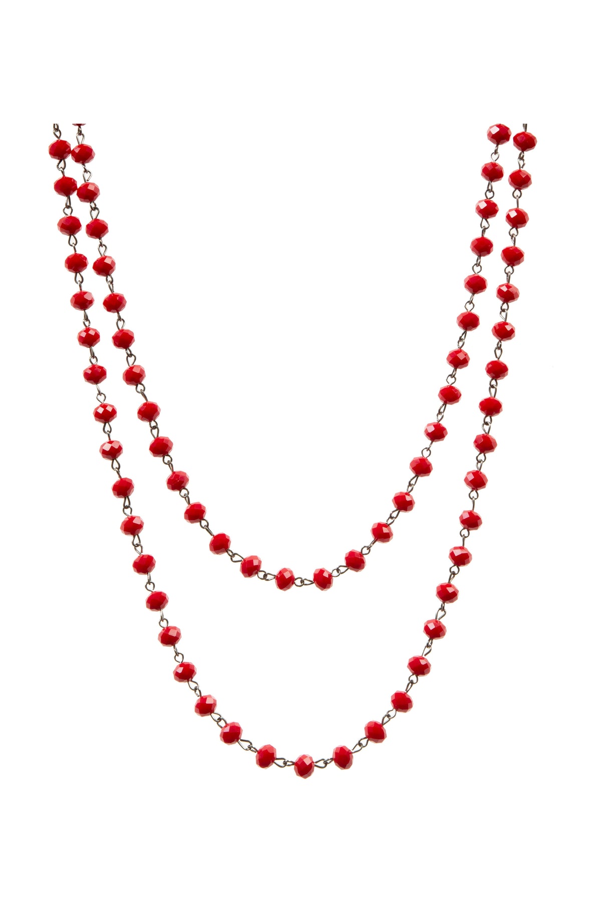 Crystal Beaded Chain Necklace N1163