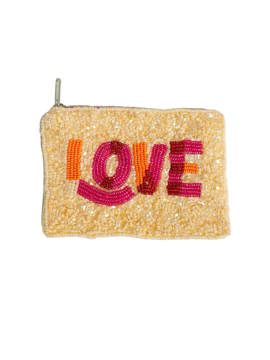 LOVE Mini Beaded Coin Pouch LAC-MP-011