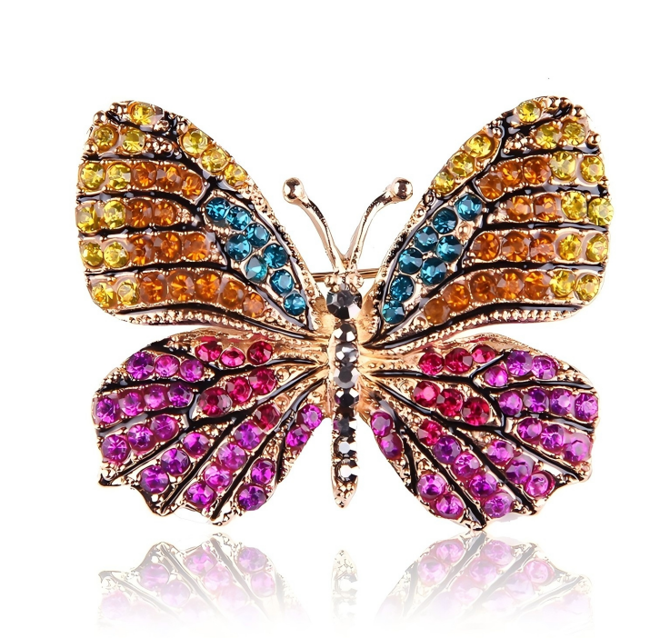 Butterfly Rhinestone Brooch PA3403