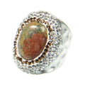 Unakite Pavé Cocktail Ring R2535 - view 4