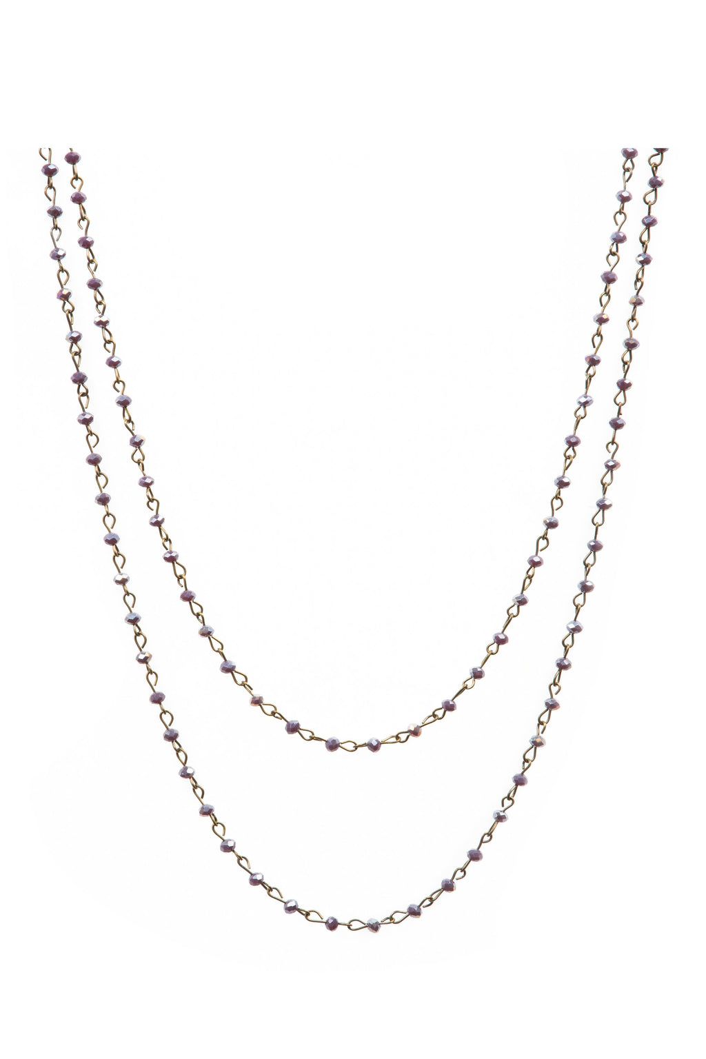 Crystal Beaded Chain Necklace N1163