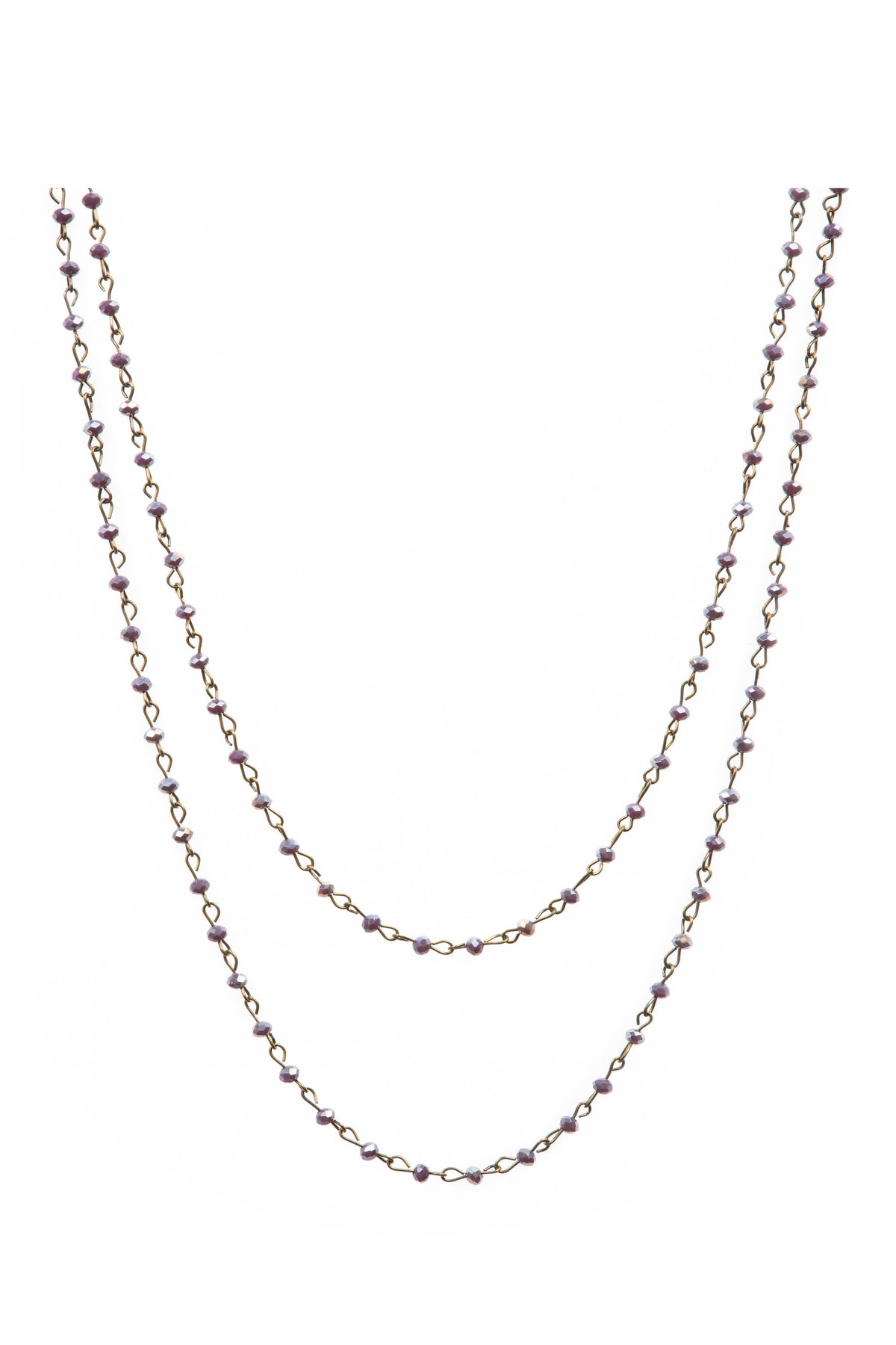 Crystal Beaded Chain Necklace N1163