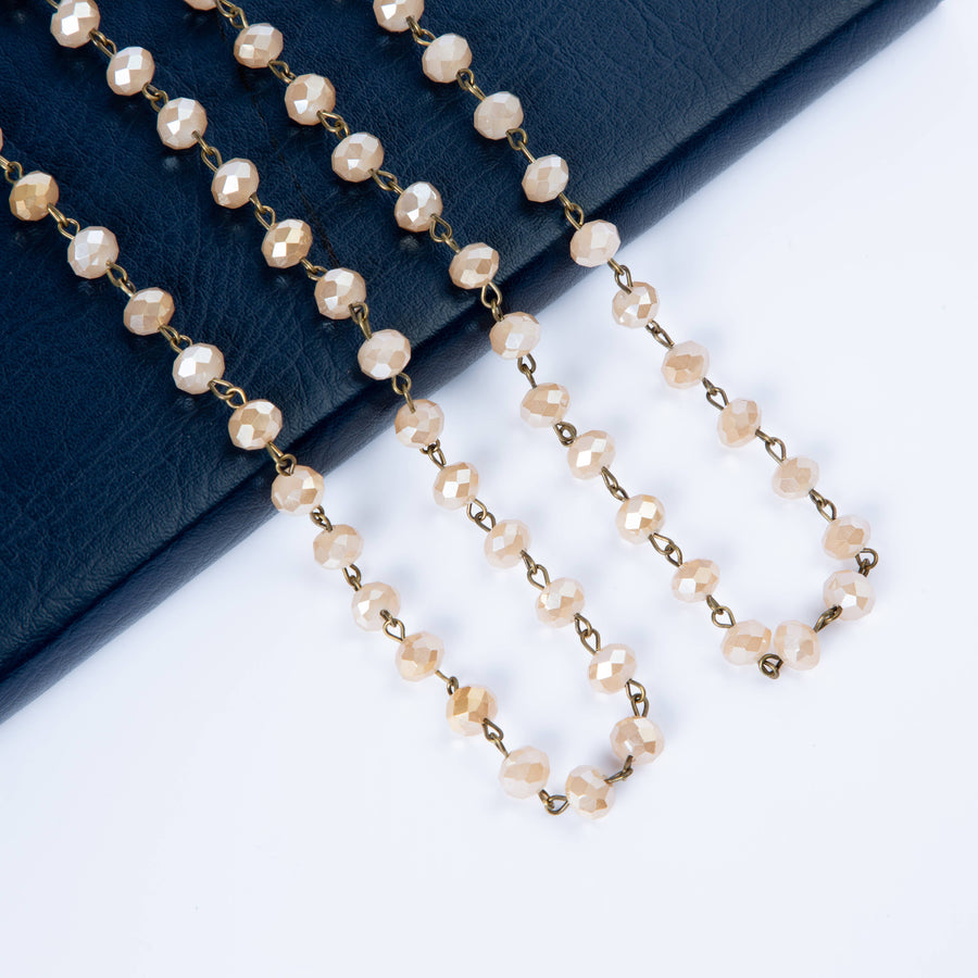 Crystal Beaded Chain Necklace N1163-8-BZ