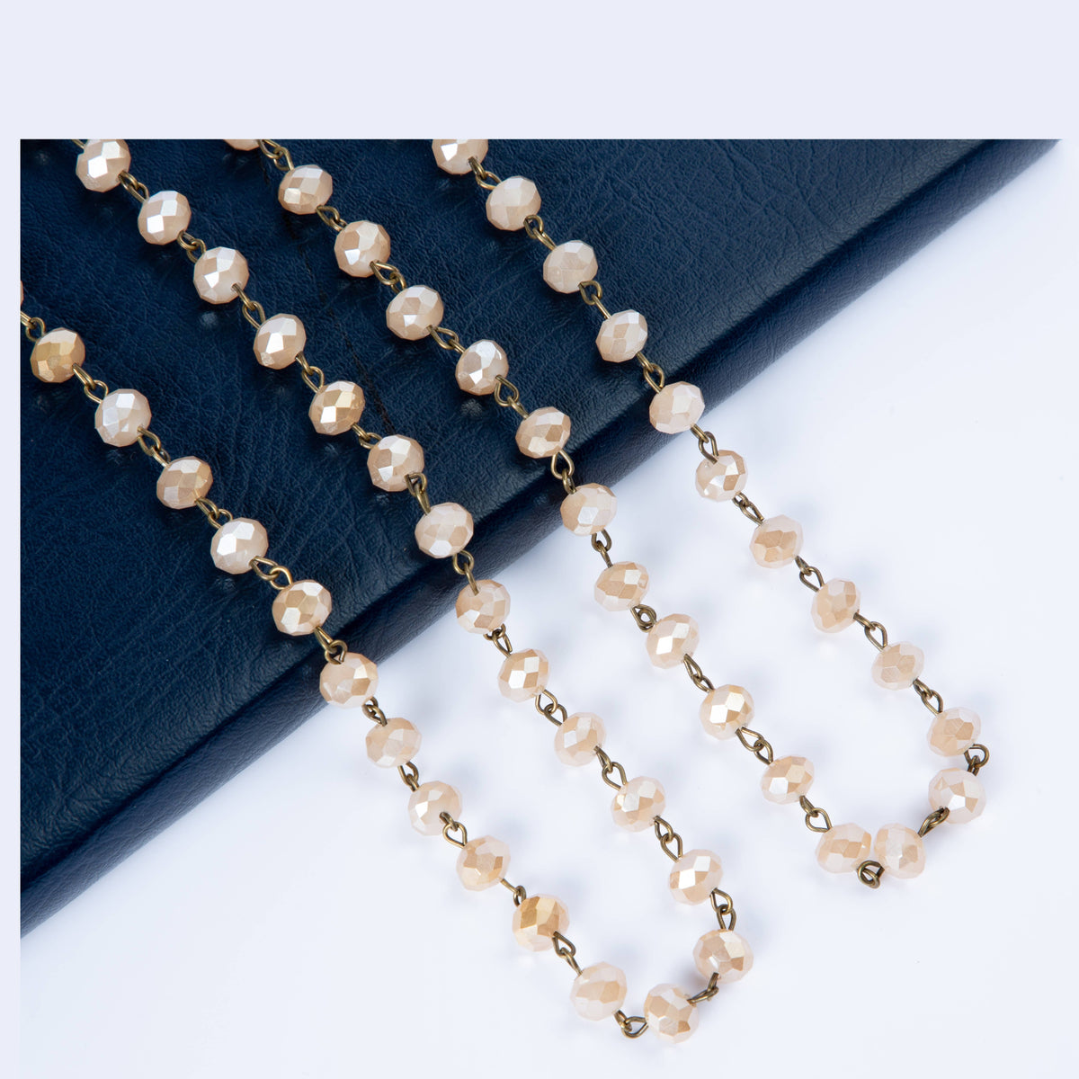 Crystal Beaded Chain Necklace N1163