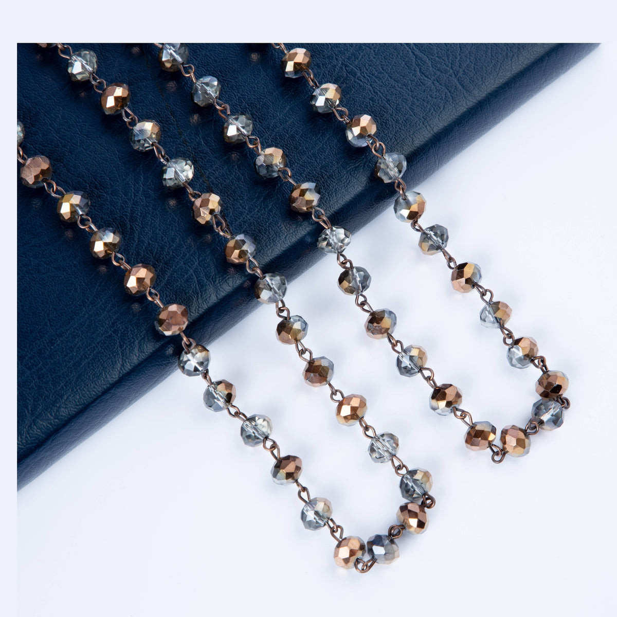 Crystal Beaded Chain Necklace N1163