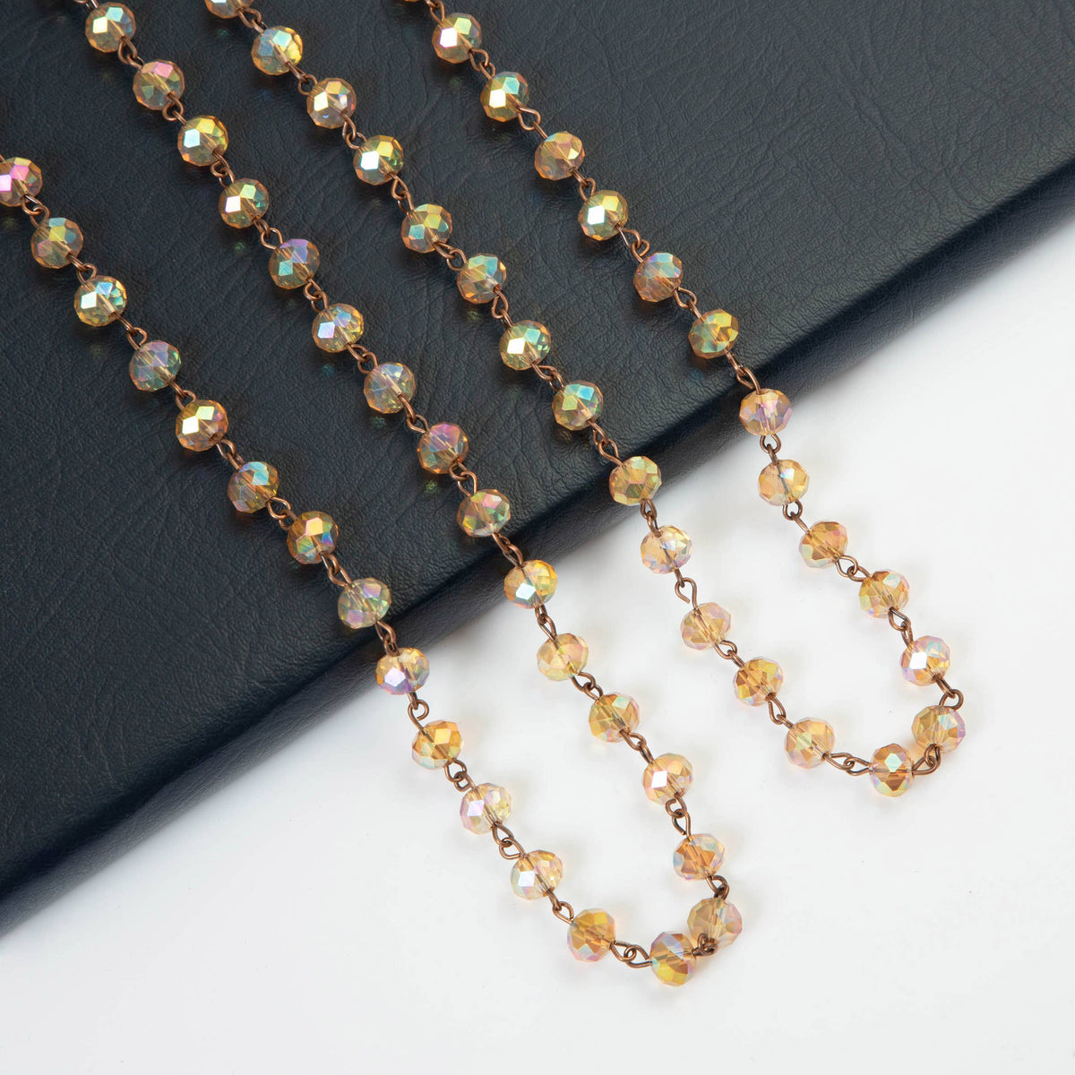 Crystal Beaded Chain Necklace N1163