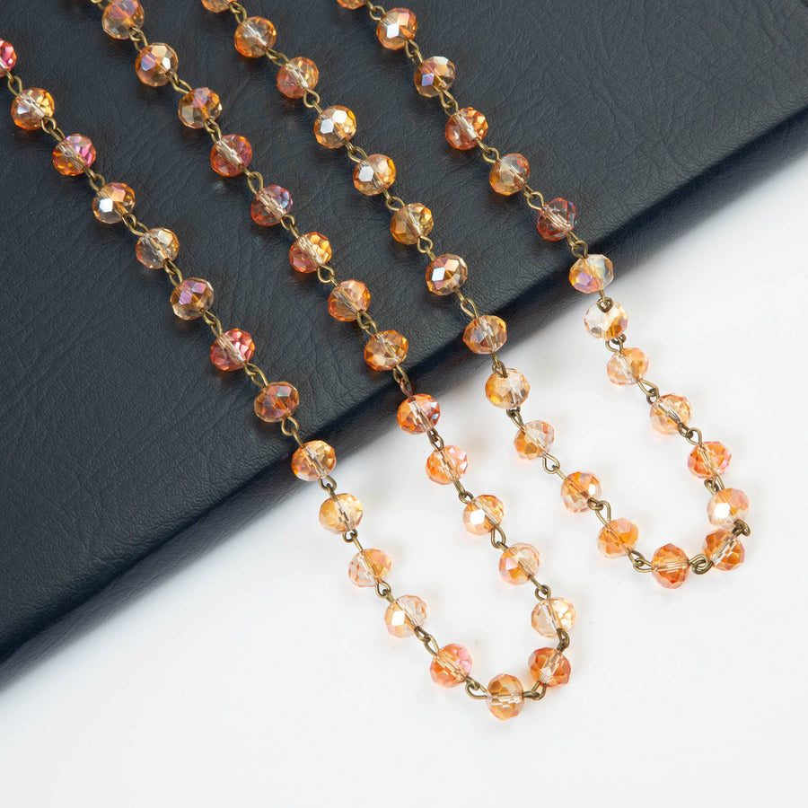 Crystal Beaded Chain Necklace N1163
