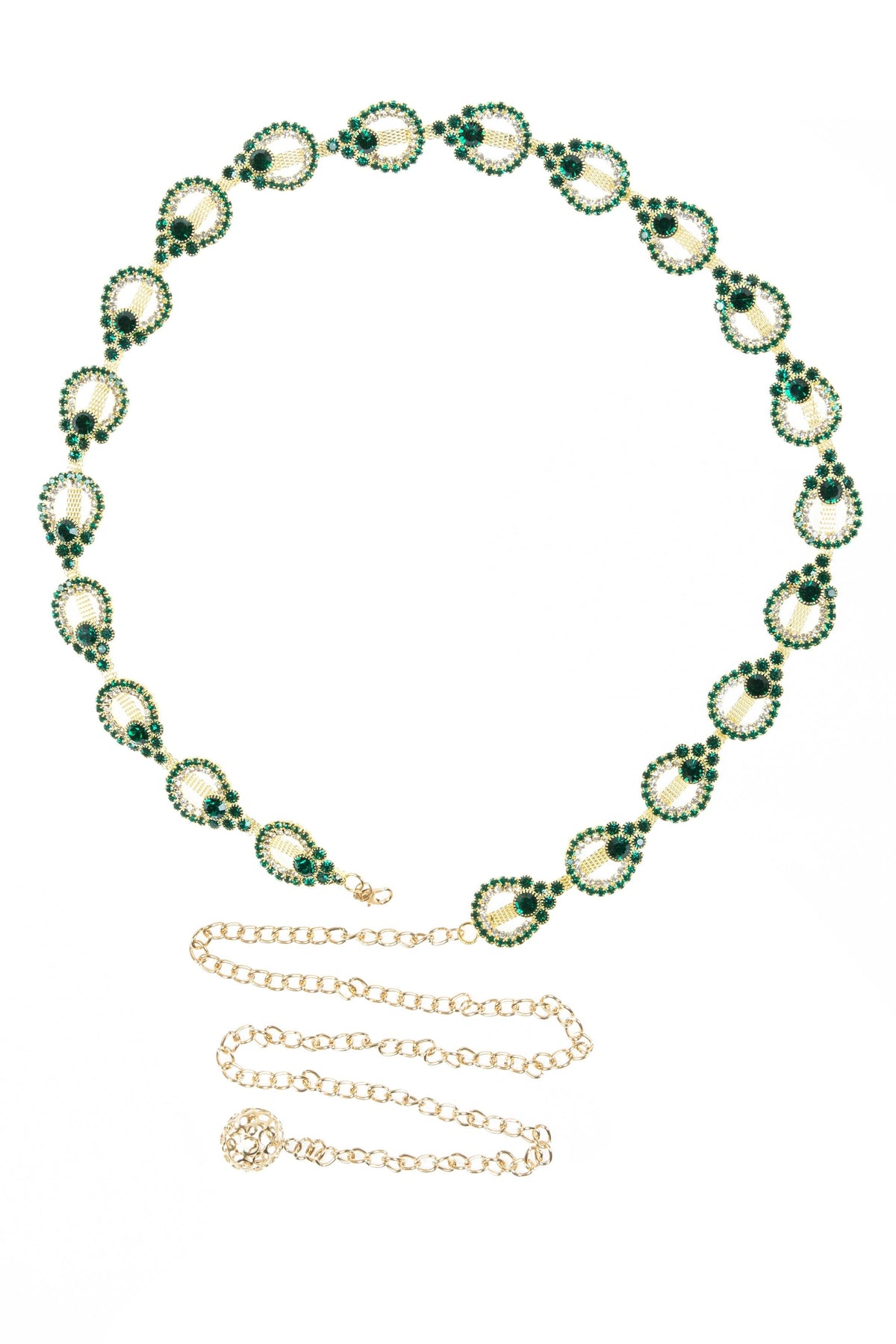 Geometric Teardrop Rhinestone Waist Chain WA0275