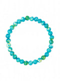 Light Blue Rain Color Stone Stretch Bracelet B2938-Light Blue Rain - 6MM