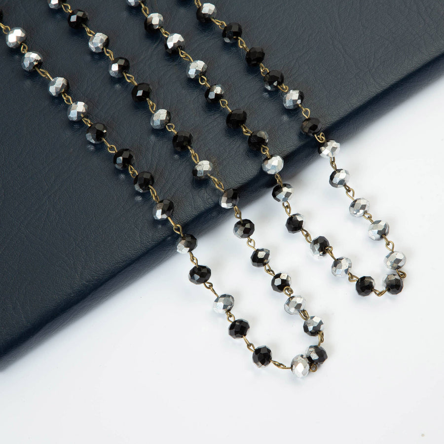 Crystal Beaded Chain Necklace N1163
