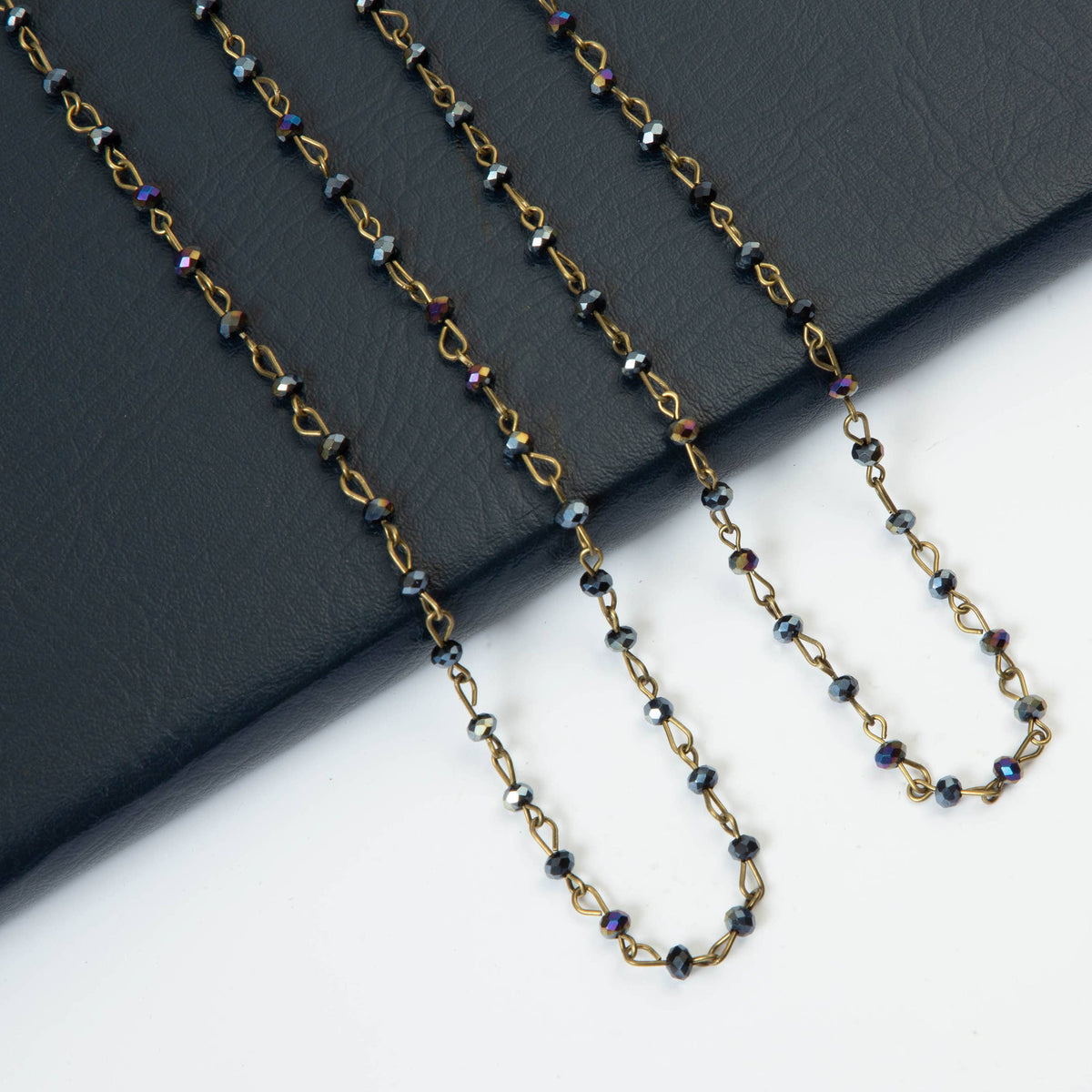 Crystal Beaded Chain Necklace N1163