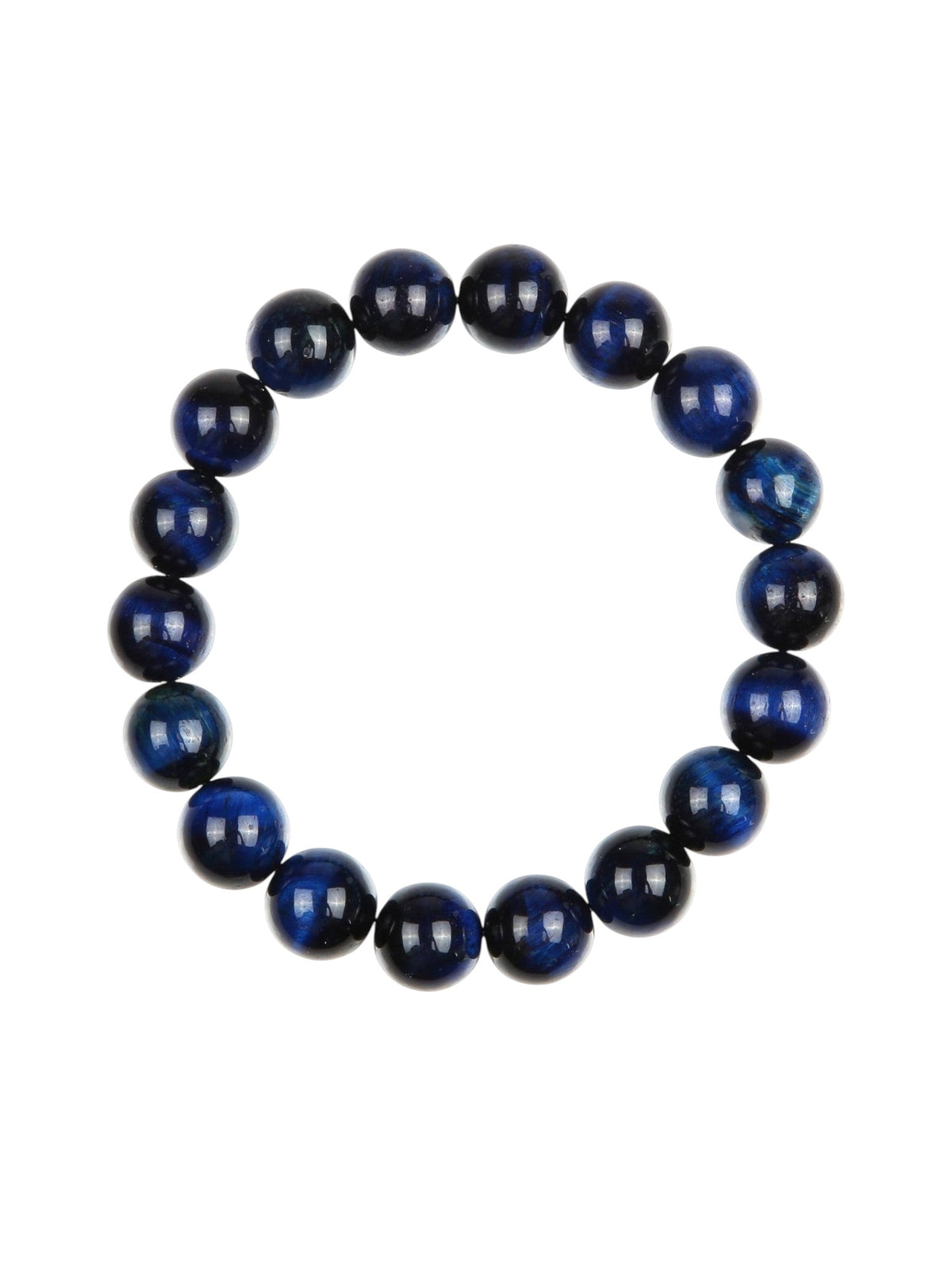 Blue Tiger Eye Stone Stretch Bracelet B2970-Blue Tiger Eye - 10MM