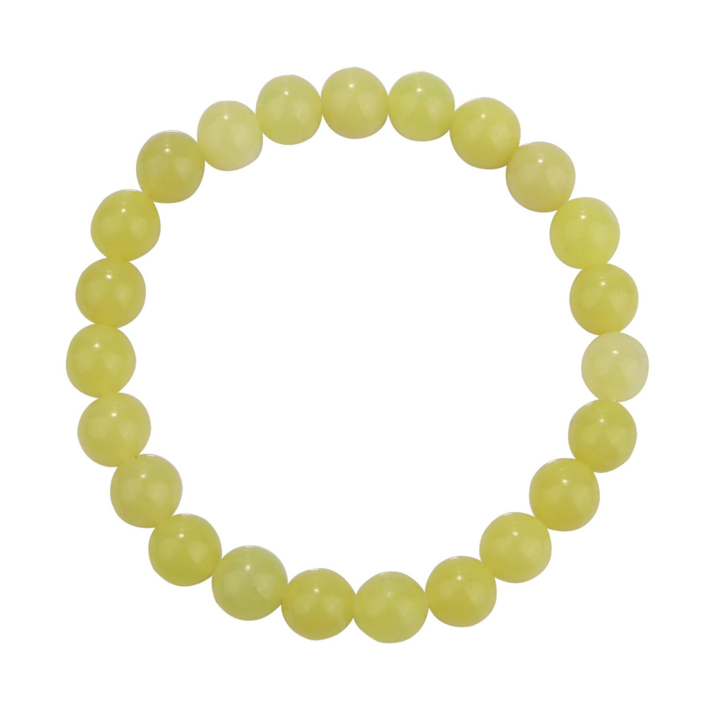 Lemon Jade Stone Stretch Bracelet B2048-8MM - view 2