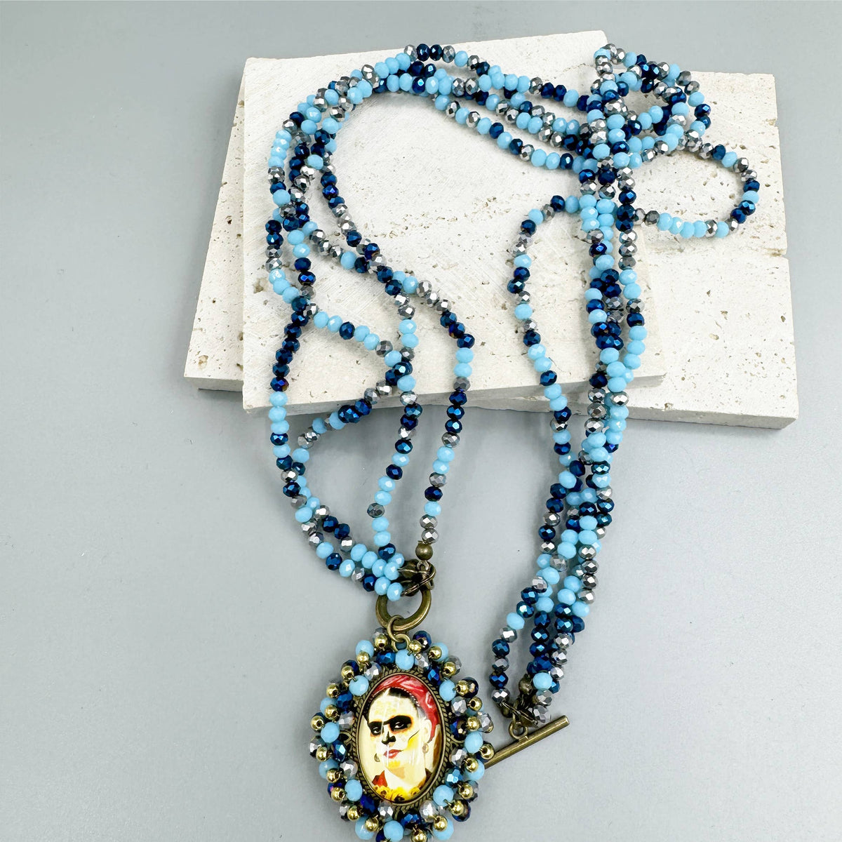 Random Frida Seed Bead Braided OT Necklace N5232 - view 10