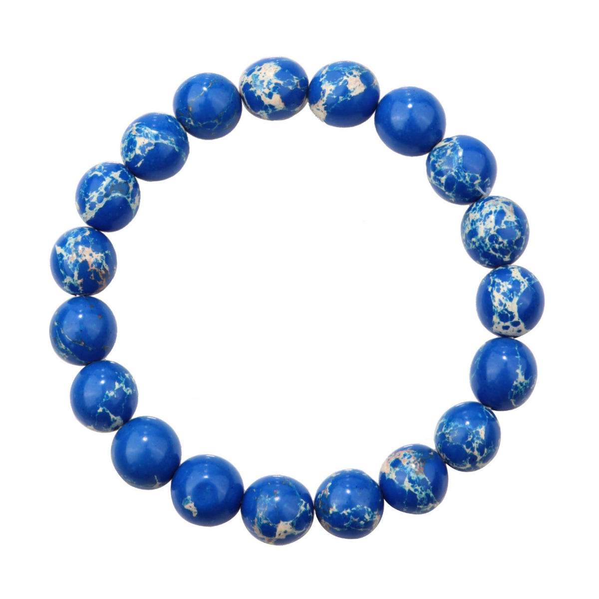Composed Navy Emperor Stone Stretch Bracelet B2057-Composed Navy Emperor - 10MM
