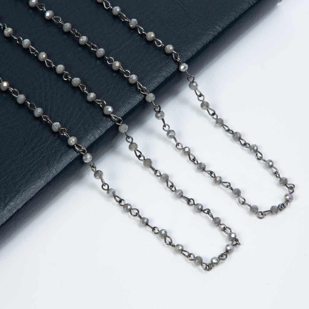 Crystal Beaded Chain Necklace N1163