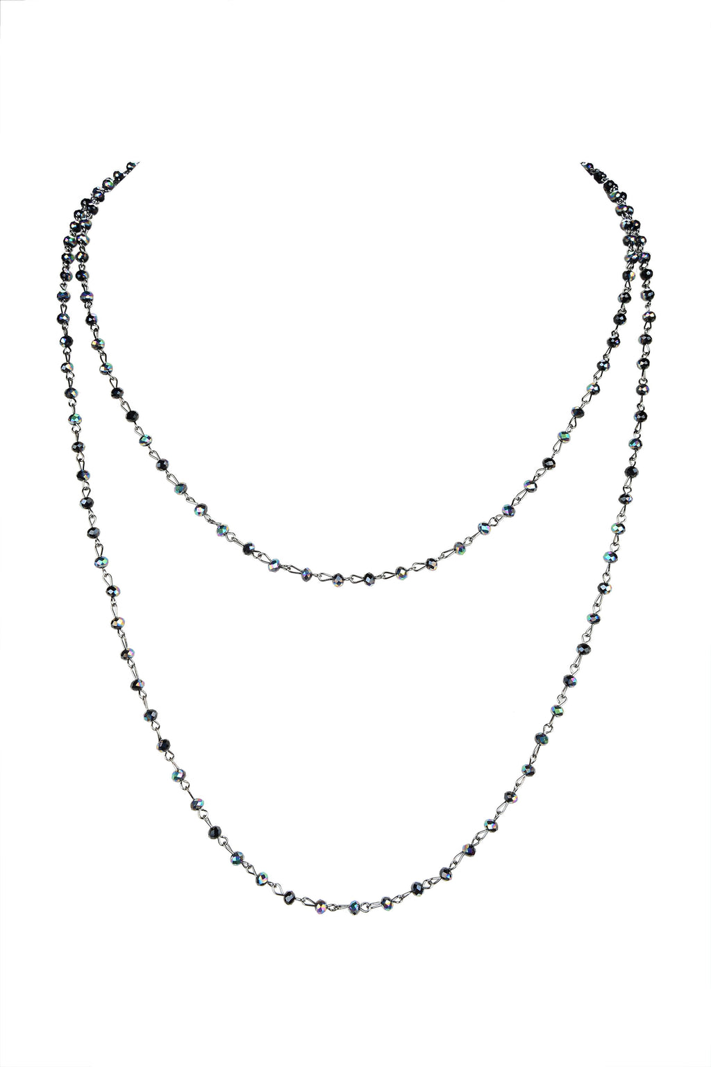 Crystal Beaded Chain Necklace N1163