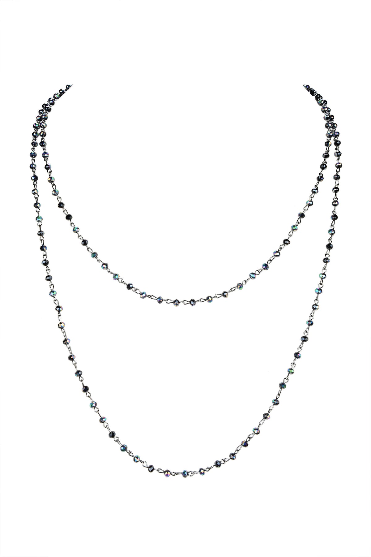 Crystal Beaded Chain Necklace N1163