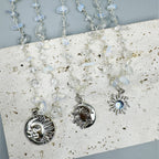 Sun & Moon Irregular Opal Stone Necklace Set N5268 - view 3