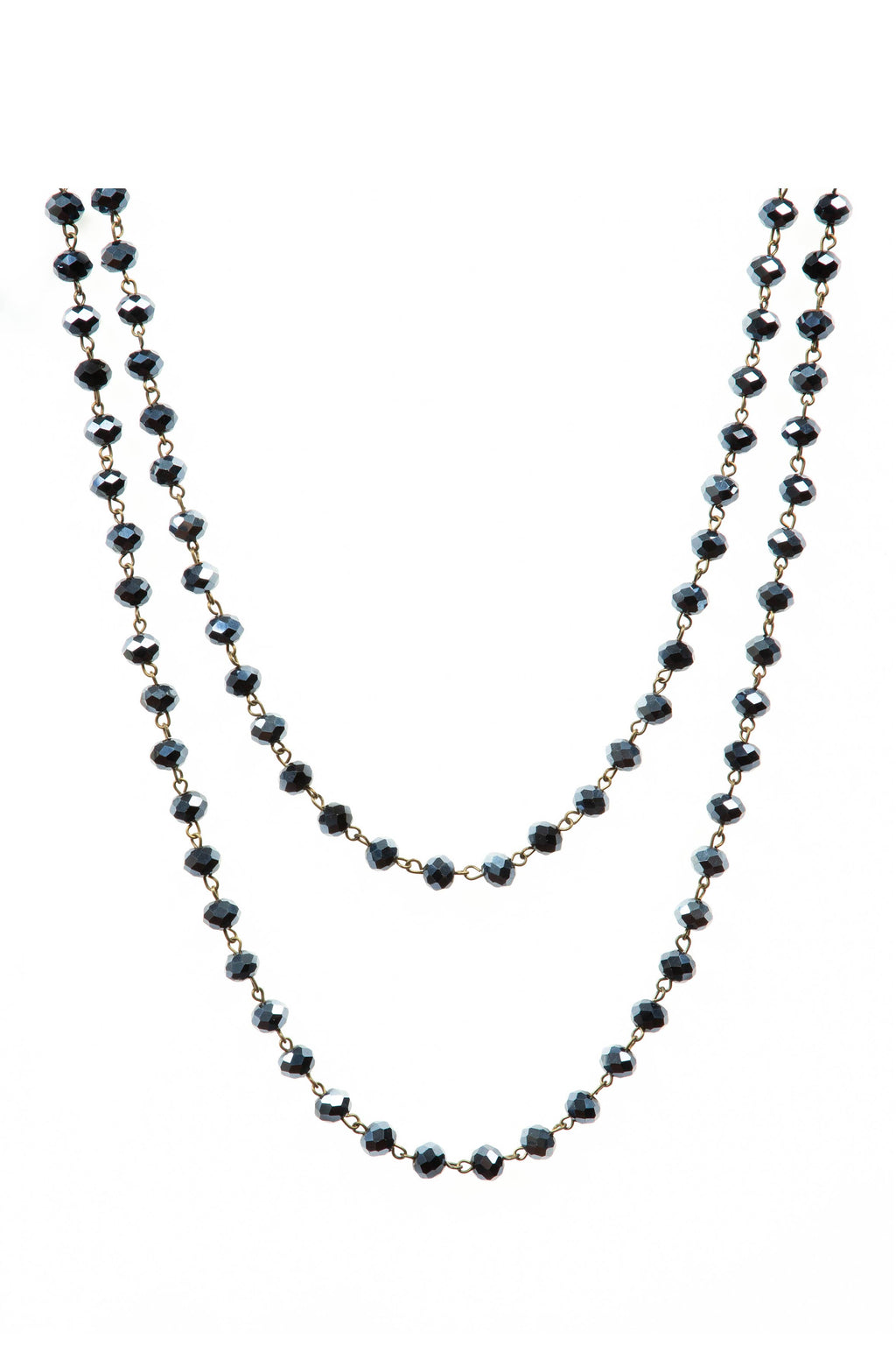 Crystal Beaded Chain Necklace N1163