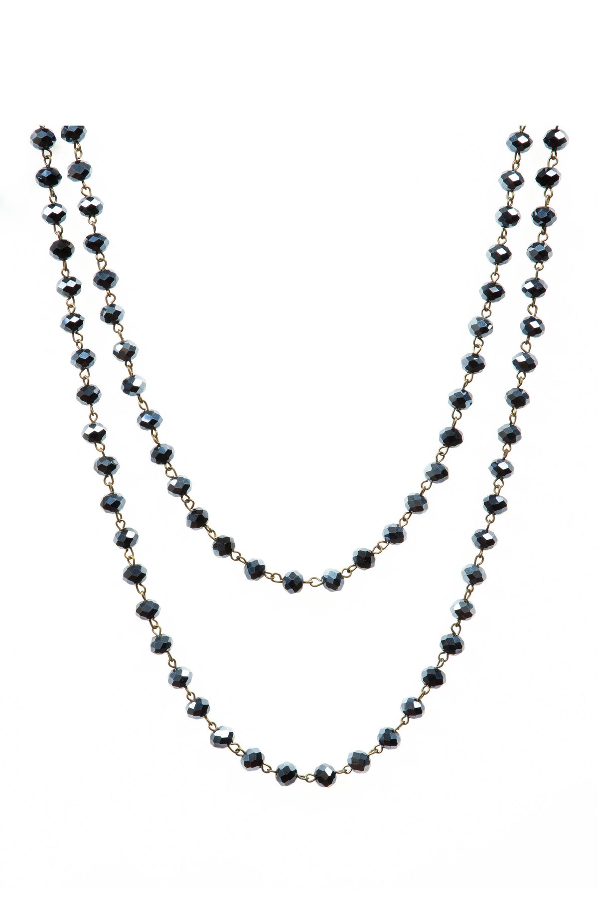 Crystal Beaded Chain Necklace N1163