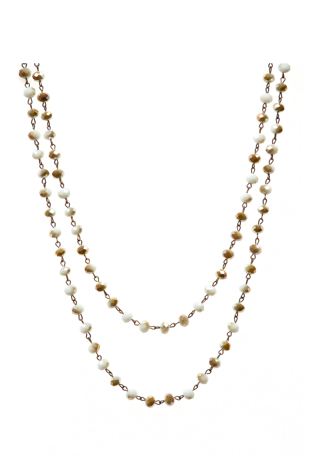Crystal Beaded Chain Necklace N1163