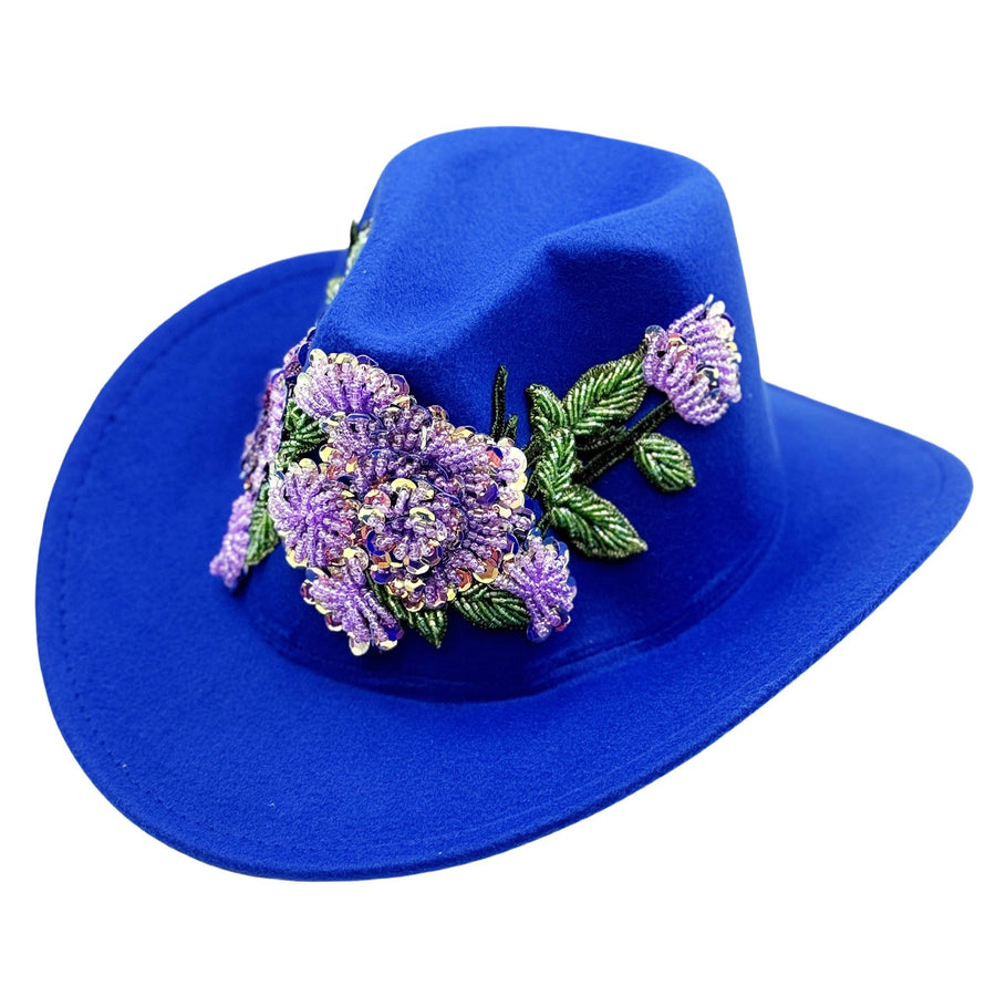 Floral Sequin WoSelfn Fedoras Hat C0730