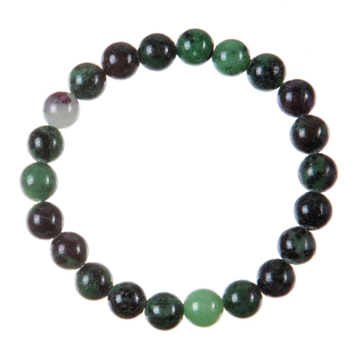 Ruby Epidote Stone Bead Stretch Bracelet B3632-Ruby Epidote - 8MM