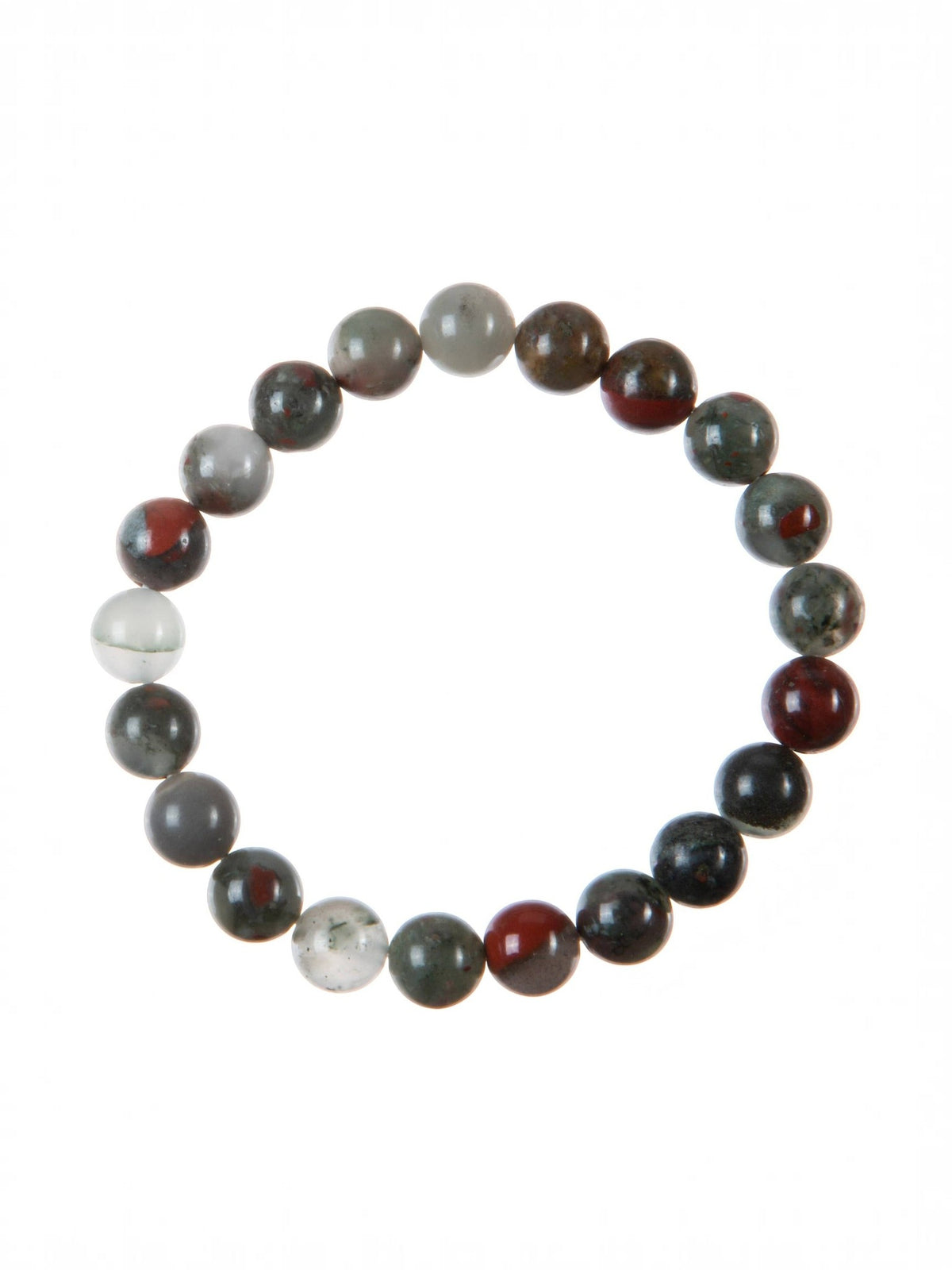 African Bloodstone Stone Stretch Bracelet B3711-African Bloodstone - 8MM