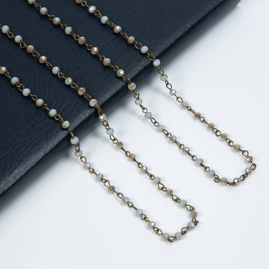Crystal Beaded Chain Necklace N1163