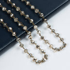 Crystal Beaded Chain Necklace N1163-135-Bronze