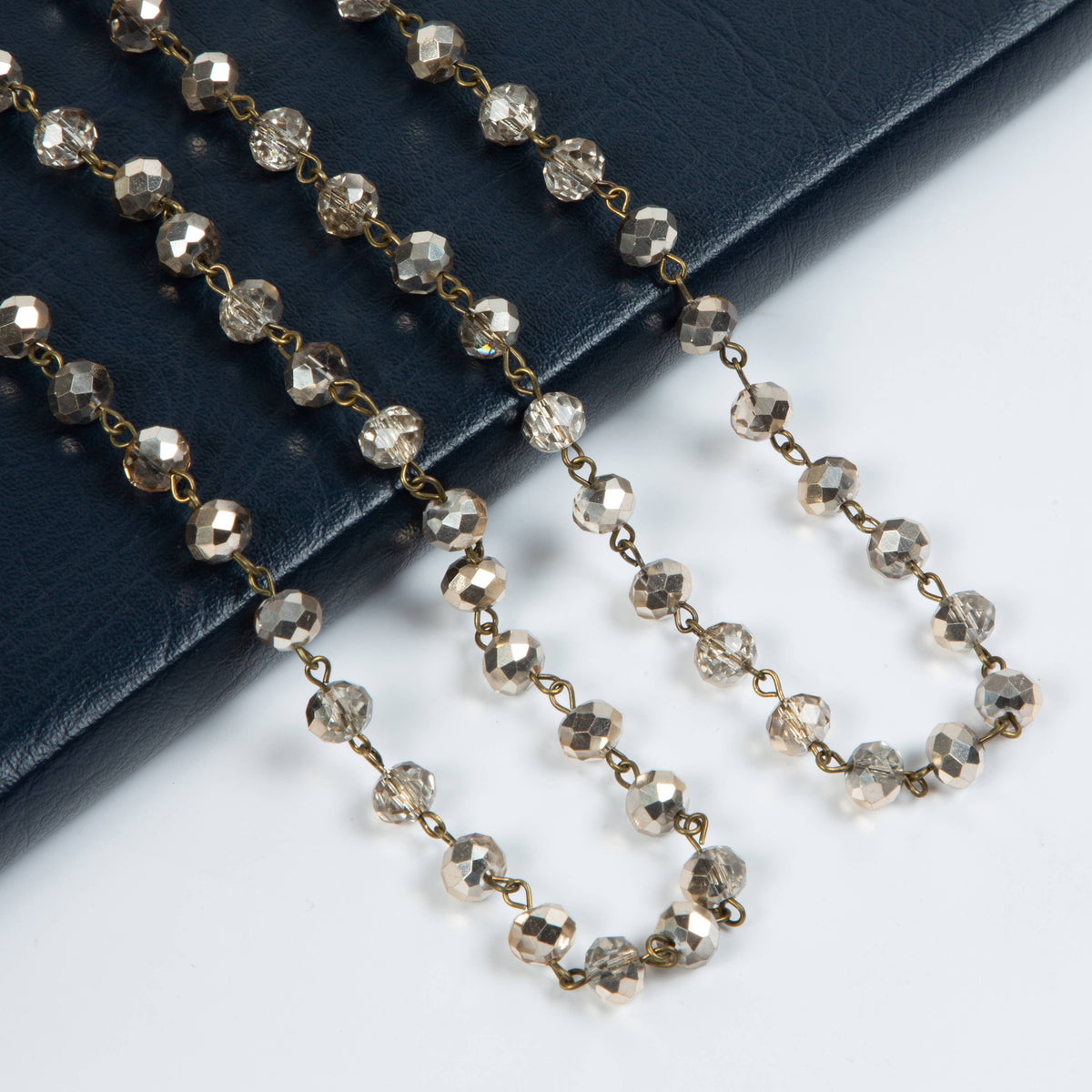 Crystal Beaded Chain Necklace N1163