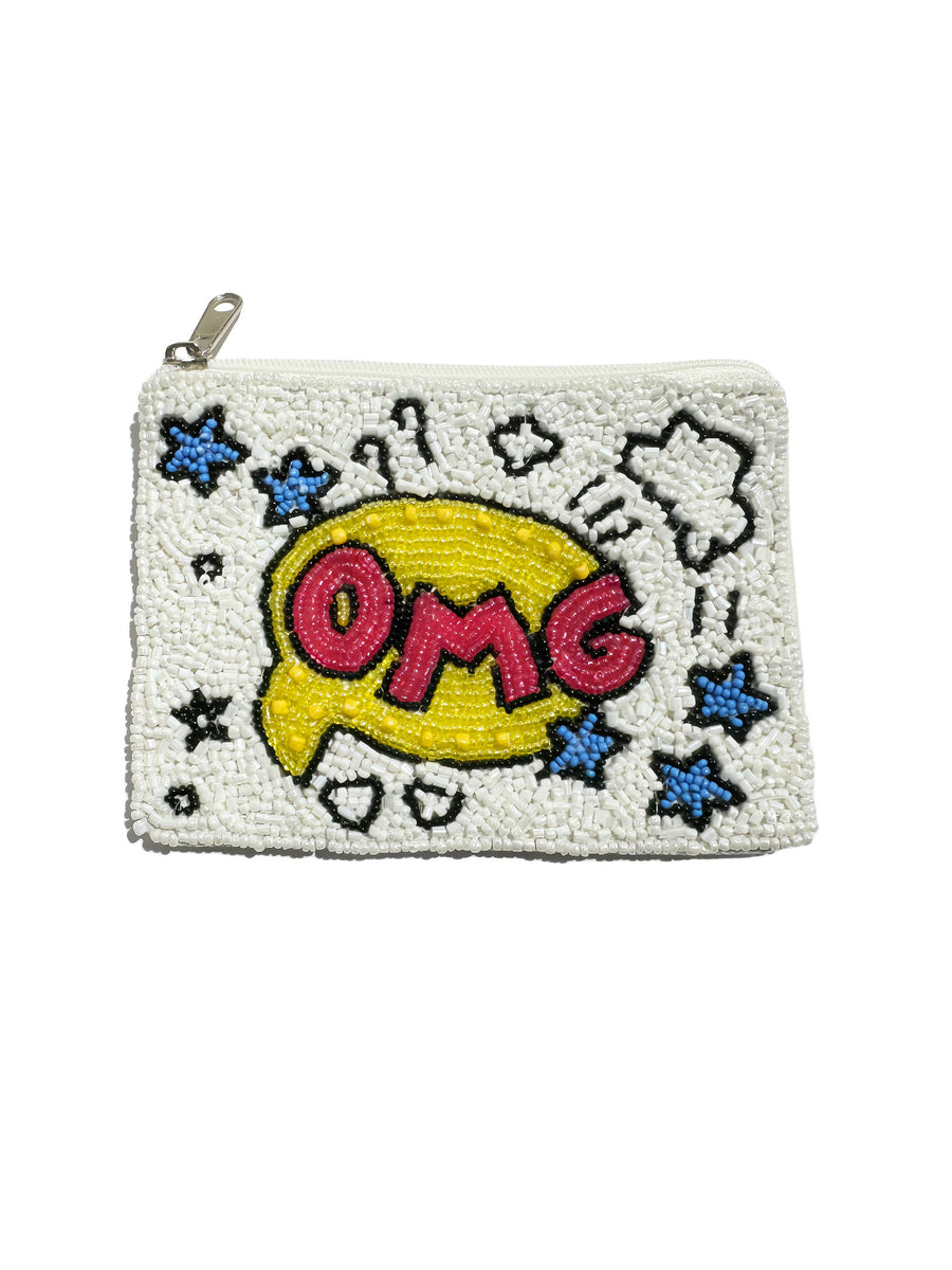 OMG Chat Bubble Mini Beaded Coin Pouch LAC-MP-024