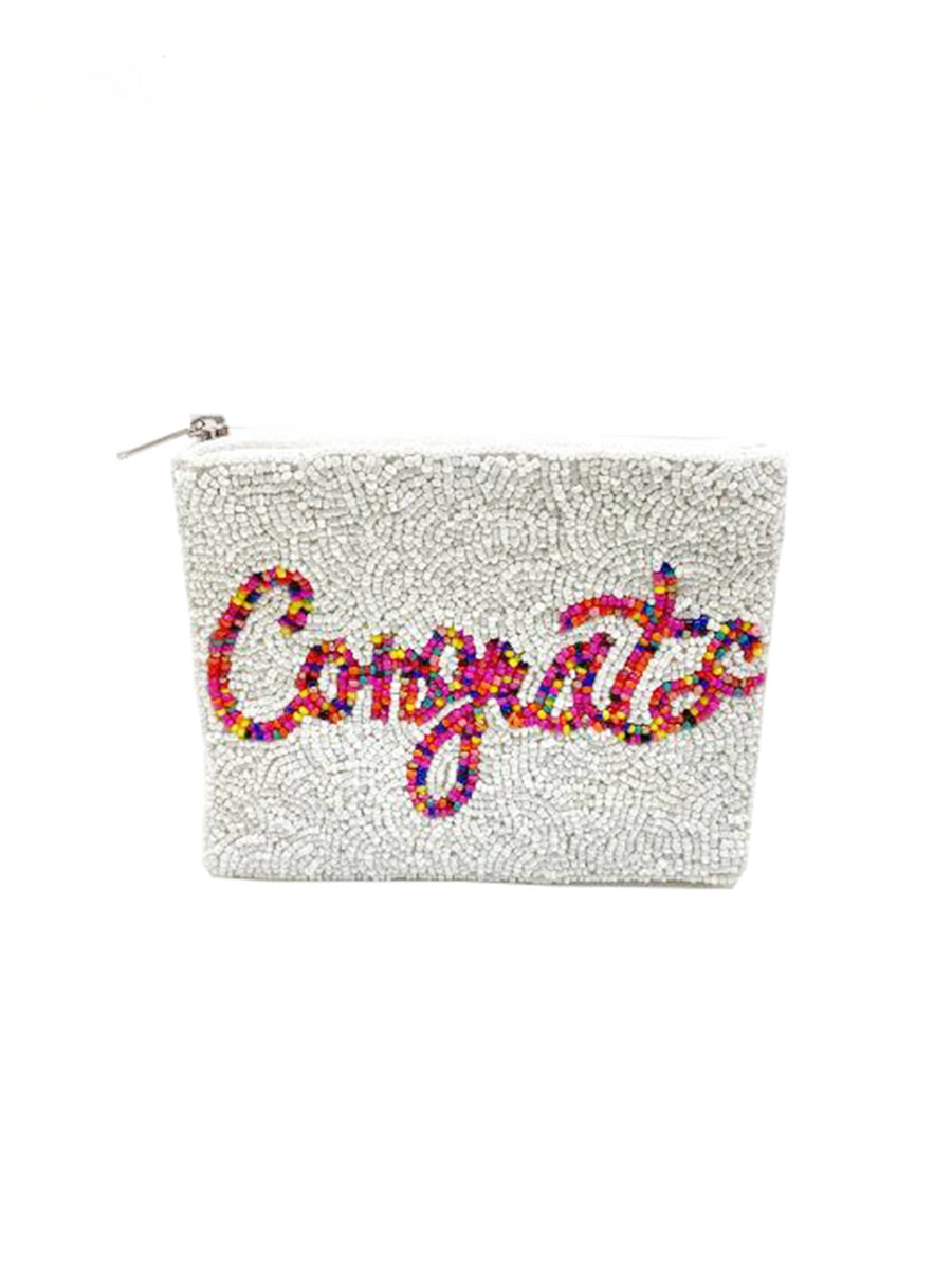 Congrats Beaded Pouch LAC-CP-1022
