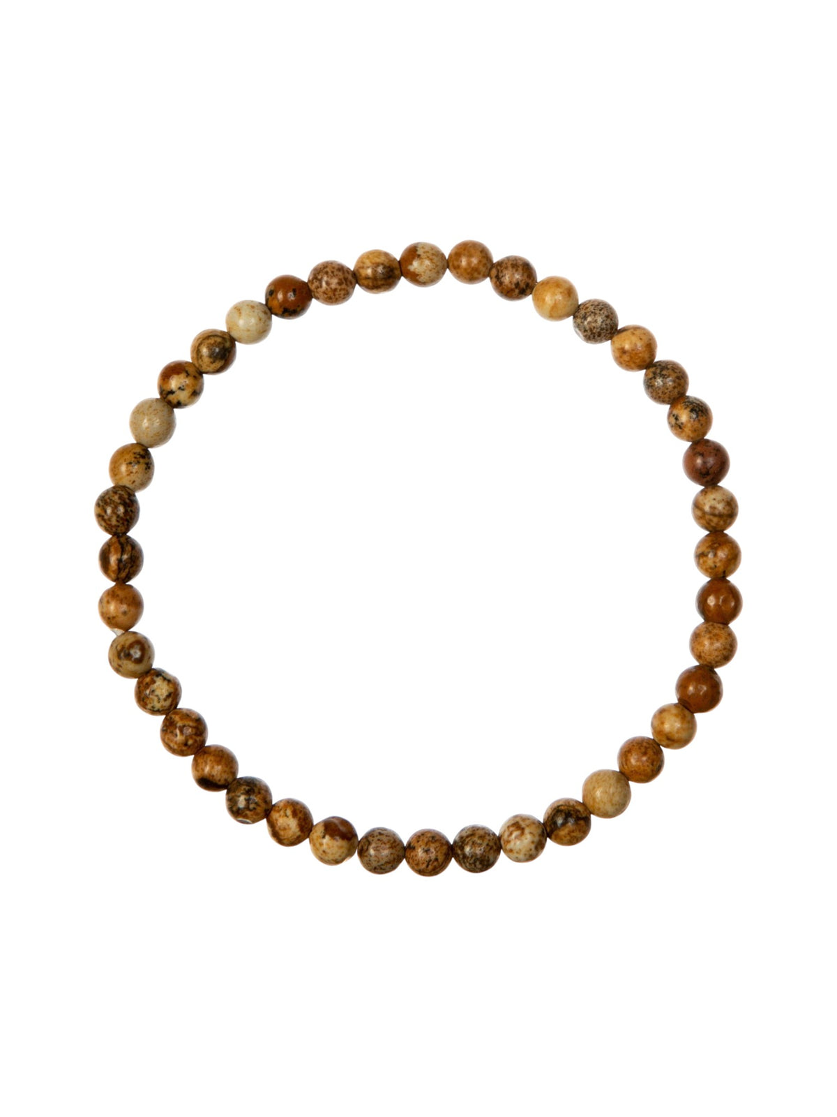 Picture Jasper Stone Stretch Bracelet B1588-Picture Jasper Gloss - 4MM