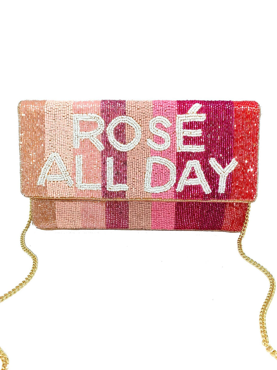 ROSE ALL DAY Beaded Stripes Bag LAC-SS-426