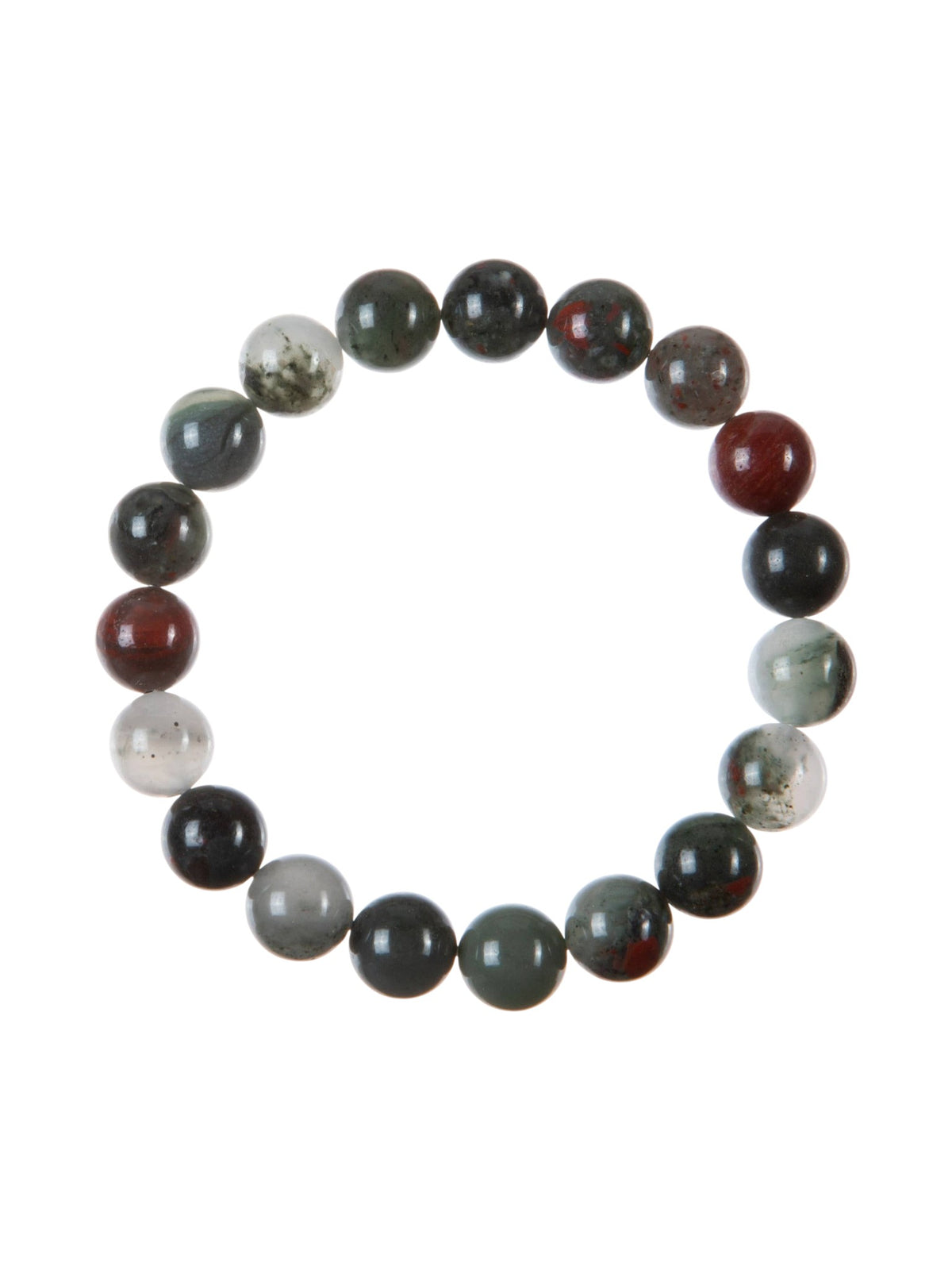 African Bloodstone Stone Stretch Bracelet B3711-African Bloodstone - 10MM