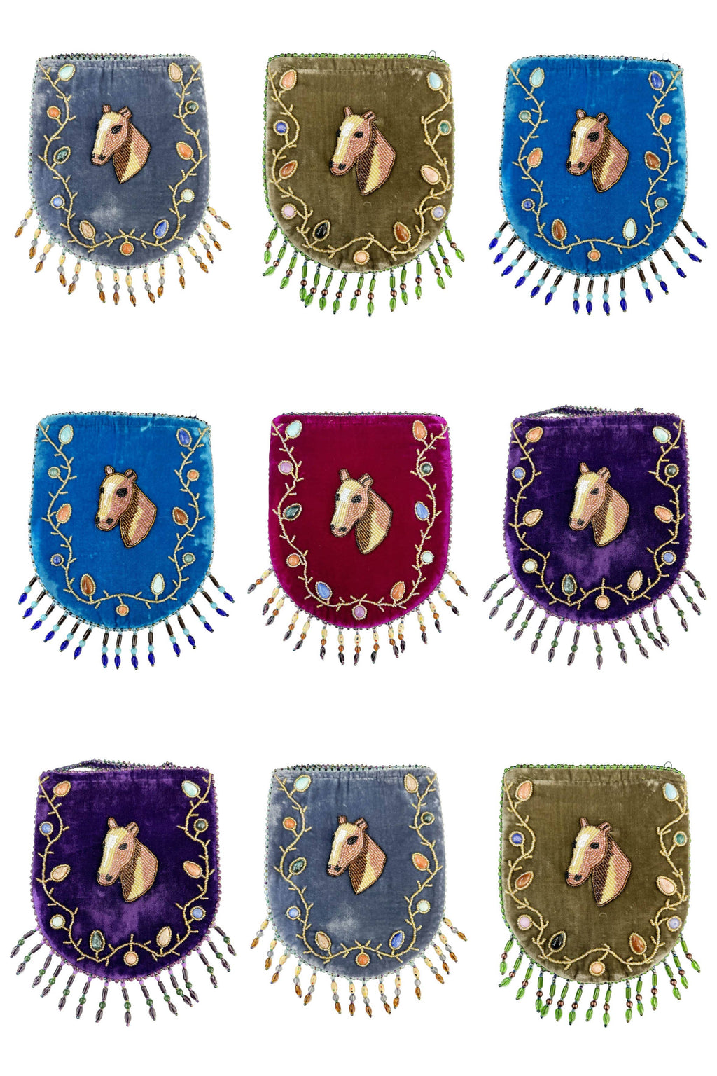 Skull Pattern Velvet Crossbody LUG