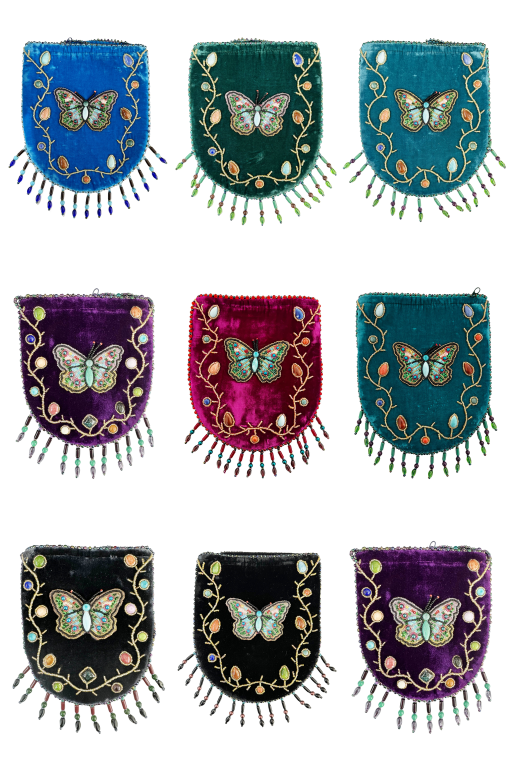 Skull Pattern Velvet Crossbody LUG