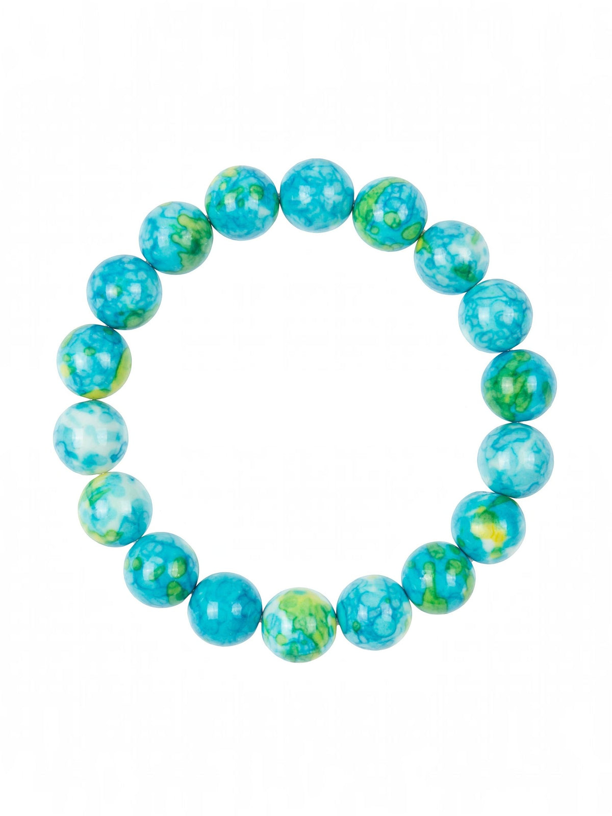 Light Blue Rain Color Stone Stretch Bracelet B2938-Light Blue Rain - 10MM