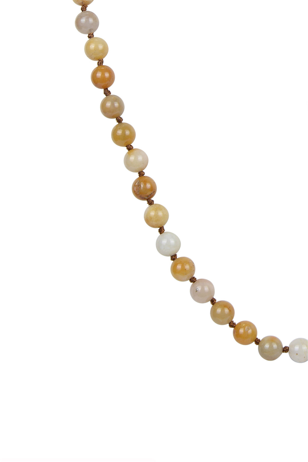 Golden Jade Stone Beaded Necklace N3180 - view 3