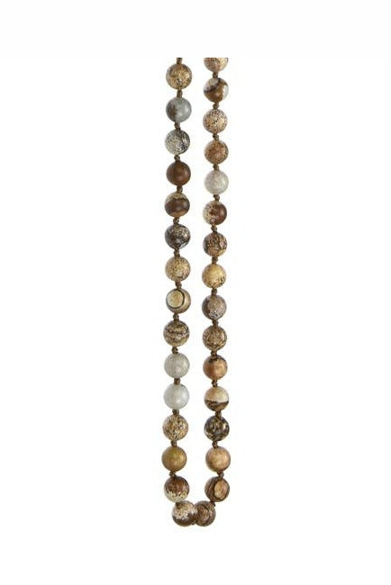 Stone Bead Long Necklace N2740 - Picture Jasper