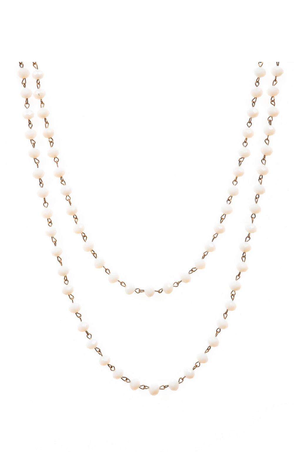 Crystal Beaded Chain Necklace N1163