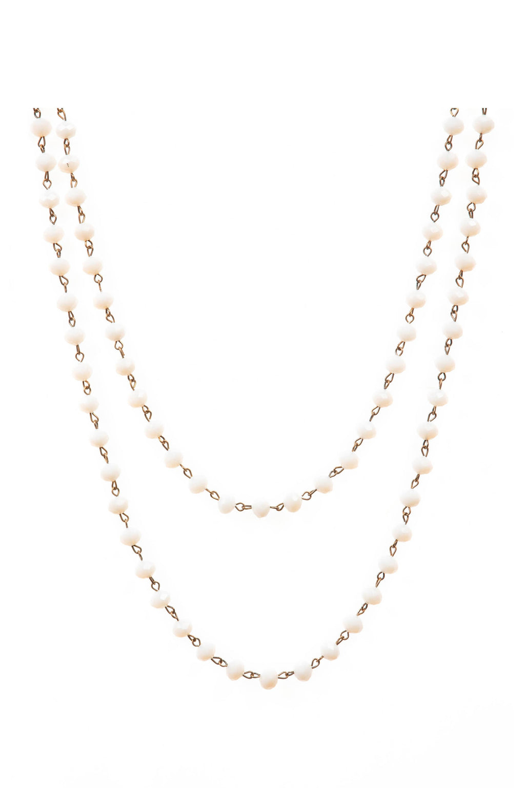 Crystal Beaded Chain Necklace N1163