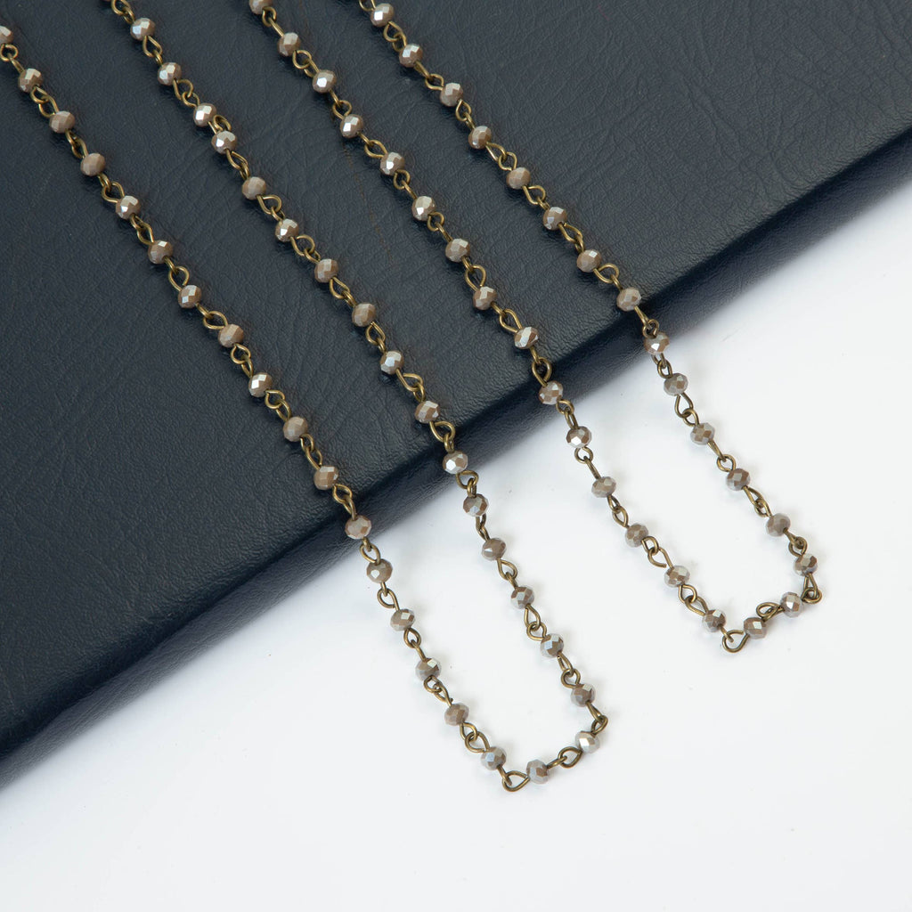 Crystal Beaded Chain Necklace N1163
