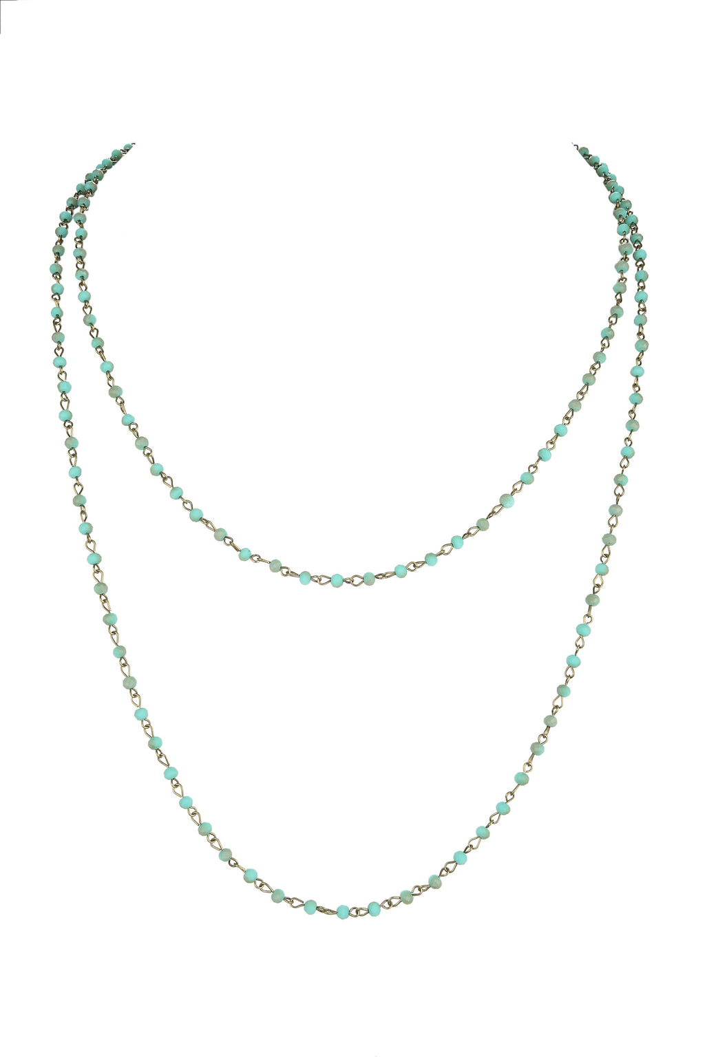Crystal Beaded Chain Necklace N1163