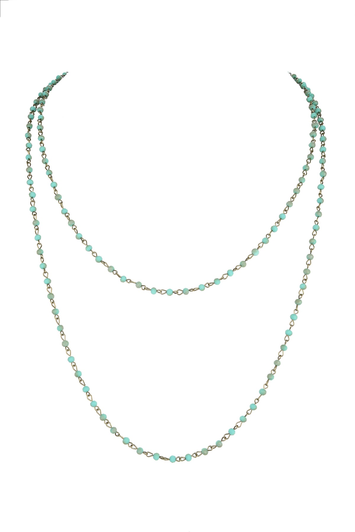 Crystal Beaded Chain Necklace N1163