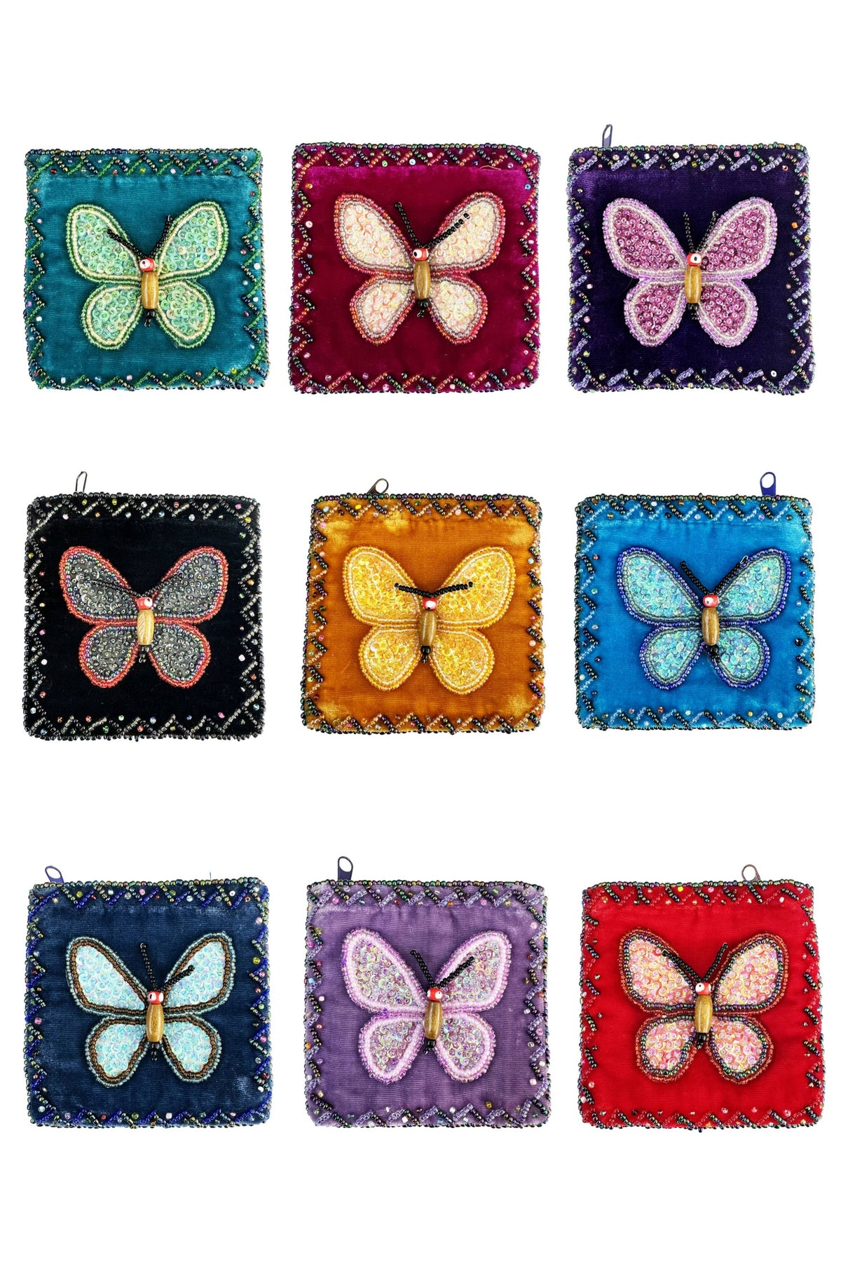 Butterfly Square Velvet Coin Purse V0712 - view 2