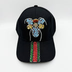 Bee Seed Bead Striped Rhinestone Cap C0783 - view 6