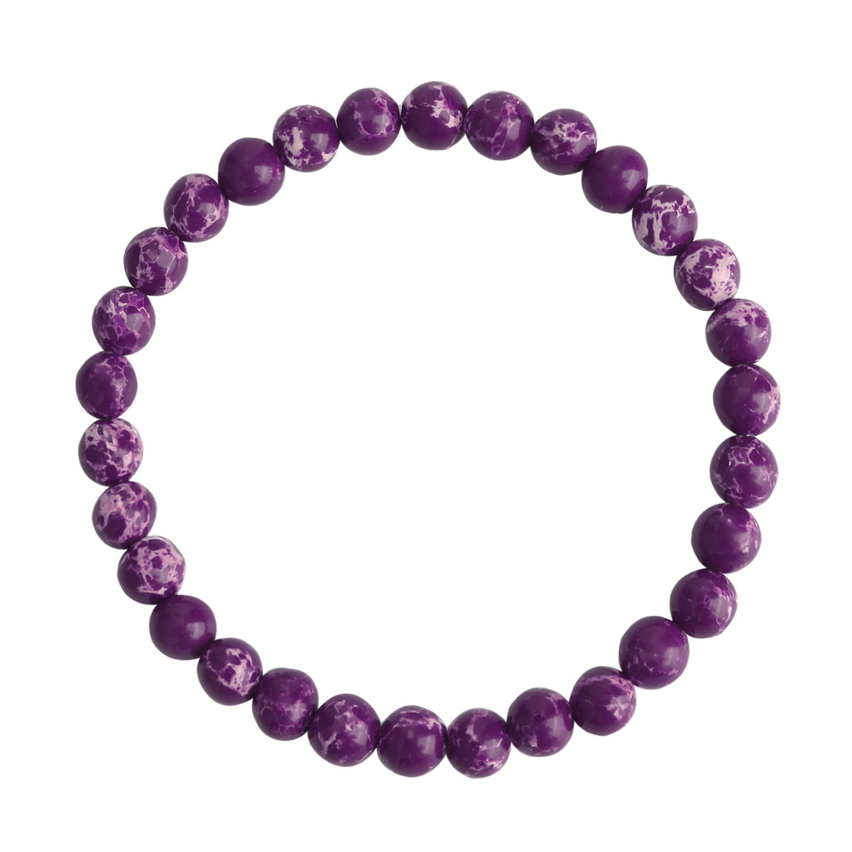 Composed Purple Emperor Stone Stretch Bracelet B2057-6MM - view 2